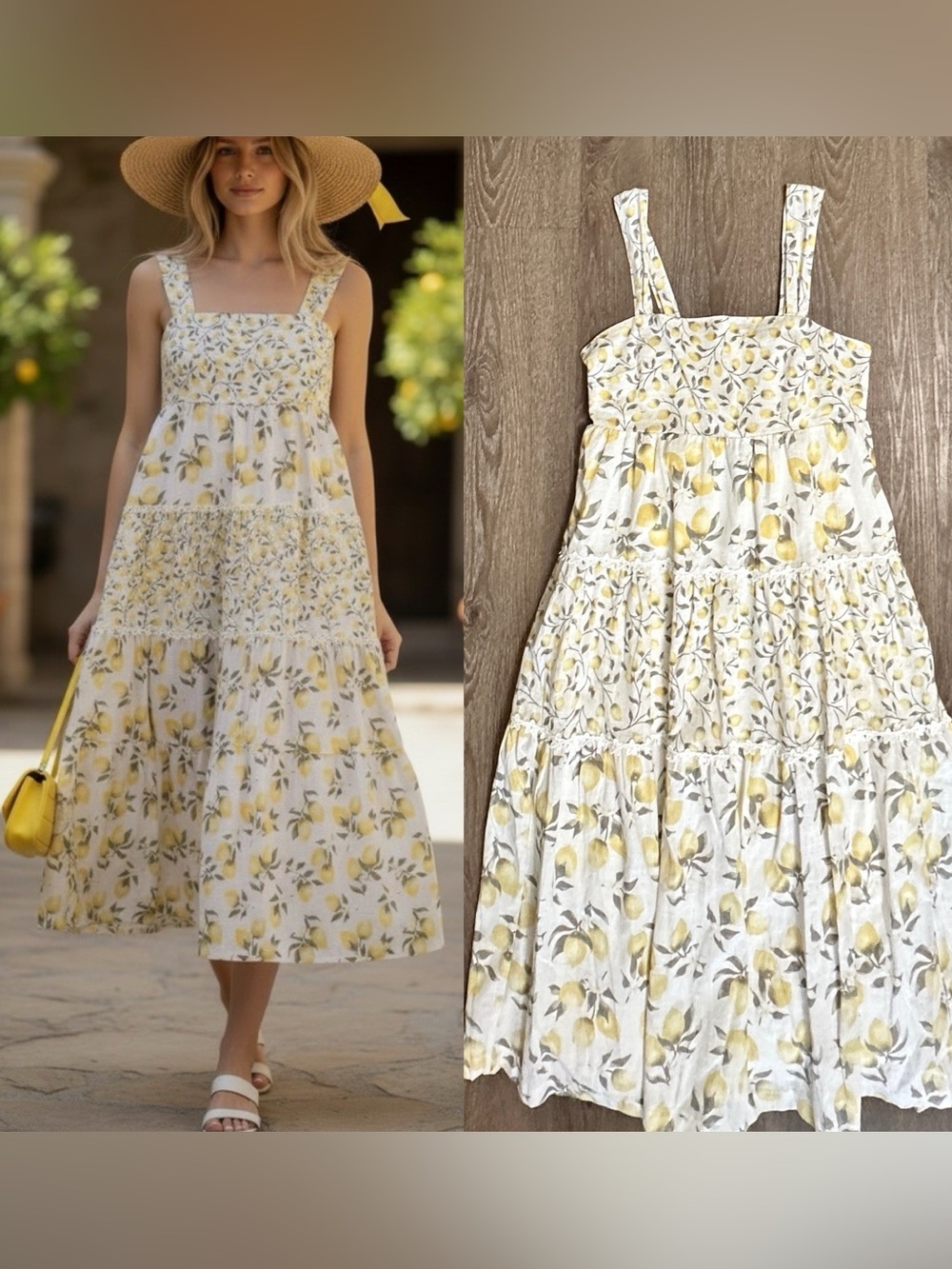 HAUTE HIPPIE Lemon Print Tiered
Midi Sundress Dress Sz 8 Medium
NWT Cottagecore - Picture 2 of 9